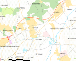 Map commune FR insee code 30344